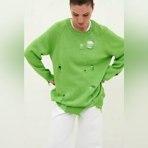 Brusnika deconstructed distressed sweater L